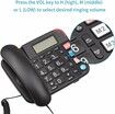 (Black)Senior Telephone Landline Phone with Hearing Aid Function, Big Button for Elderly with Backlight Display/Mute/Pause/Redial,for Alzheimer