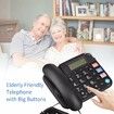 (Black)Senior Telephone Landline Phone with Hearing Aid Function, Big Button for Elderly with Backlight Display/Mute/Pause/Redial,for Alzheimer