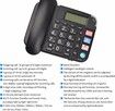 (Black)Senior Telephone Landline Phone with Hearing Aid Function, Big Button for Elderly with Backlight Display/Mute/Pause/Redial,for Alzheimer