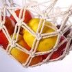 Hanging Fruit Hammock with Hooks, Hanging Fruit Basket Under the Kitchen Cabinet for Storing Banana Fruits Kitchen Decor, Rectangle