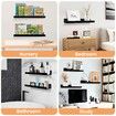 Black Acrylic Shelves for Storage,15" Floating Shelves Wall Mounted for Kids Bookshelf/Display Ledge Shelves for Bedroom,Living Room,Bathroom,Kitchen,Set of 4