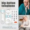 Big Buttons Phone for Seniors, Corded Telephone for Elderly for Living Alone, Hearing lmpaired, House Phones (White)