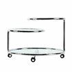Round Coffee Table 3 Tier Bedside Lamp Sofa Side Swivel Tempered Glass Tabletop End Tea Cafe Modern Living Room with Wheels