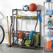 Ball Storage Rack Garage Sports Equipment Toy Organiser Utility Basketball Holder Display Stand Hooks for Home Gym Gear