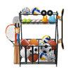 Ball Storage Rack Garage Sports Equipment Toy Organiser Utility Basketball Holder Display Stand Hooks for Home Gym Gear