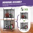 2 Pcs Sports Balls Storage Cart Rack with Elastic Straps Stackable Cage Garage Organiser for Basketball Football Kids Toy Home Gym