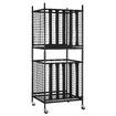 2 Pcs Sports Balls Storage Cart Rack with Elastic Straps Stackable Cage Garage Organiser for Basketball Football Kids Toy Home Gym