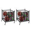 2 Pcs Sports Balls Storage Cart Rack with Elastic Straps Stackable Cage Garage Organiser for Basketball Football Kids Toy Home Gym