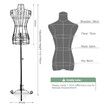 Female Mannequin Wire Dress Form Dummy Clothing Model Manikin Dressmaking Upper Torso Display Adjustable