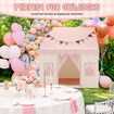 Kids Playhouse Play Tent Childrens Toys Princess Castle Pink Boys Girls Indoor Outdoor Room House with Mat Star Lights Banner 1 Door 3 Windows