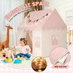 Kids Playhouse Play Tent Childrens Toys Princess Castle Pink Boys Girls Indoor Outdoor Room House with Mat Star Lights Banner 1 Door 3 Windows