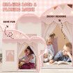 Kids Playhouse Play Tent Childrens Toys Princess Castle Pink Boys Girls Indoor Outdoor Room House with Mat Star Lights Banner 1 Door 3 Windows