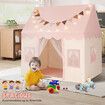 Kids Playhouse Play Tent Childrens Toys Princess Castle Pink Boys Girls Indoor Outdoor Room House with Mat Star Lights Banner 1 Door 3 Windows