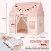Kids Playhouse Play Tent Childrens Toys Princess Castle Pink Boys Girls Indoor Outdoor Room House with Mat Star Lights Banner 1 Door 3 Windows