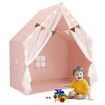 Kids Playhouse Play Tent Castle Princess Indoor Outdoor Girls Boys Gift Childrens Room Cottage with Mat Star Lights Banner 1 Door 2 Windows