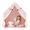 Kids Playhouse Play Tent Castle Princess Indoor Outdoor Girls Boys Gift Childrens Room Cottage with Mat Star Lights Banner 1 Door 2 Windows