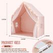 Kids Tent Play House Pink Princess Castle Playhouse with Star Lights Mat for Childrens Room Toys Cottage Indoor Outdoor Games Boys Girls Gift