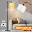 Modern Floor Lamp LED Reading Light Free Standing Minimalist Arc Industrial Adjustable Linen Lampshade Bedroom