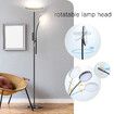 LED Floor Lamp Reading Lights 2 Heads Standing Minimalist Arc Adjustable Touch Remote Control for Bedroom