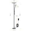 LED Floor Lamp Reading Lights 2 Heads Standing Minimalist Arc Adjustable Touch Remote Control for Bedroom