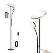 LED Floor Lamp Reading Lights 2 Heads Standing Minimalist Arc Adjustable Touch Remote Control for Bedroom