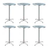 Gardeon Set of 6 Outdoor Bar Table Aluminium Round 70/110CM