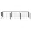 Dog Kennel Black 3 m² Steel