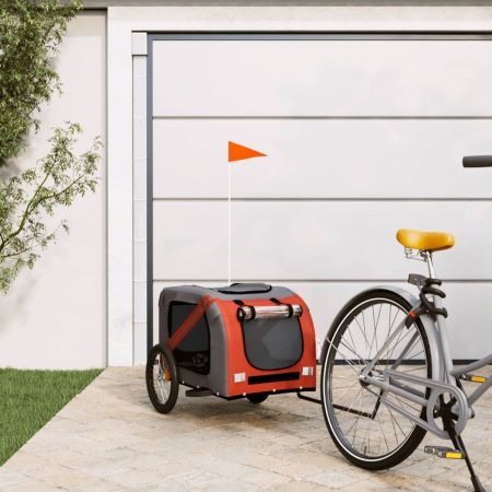 Pet Bike Trailer Orange and Black Oxford Fabric & Iron