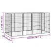 12-Panel Dog Playpen Black 50x100 cm Powder-coated Steel
