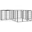 18-Panel Dog Playpen Black 50x100 cm Powder-coated Steel