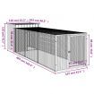 Chicken Cage with Run Anthracite 110x405x110 cm Galvanised Steel