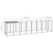 Dog Kennel Silver 4.84 m² Steel