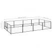 Dog Kennel Black 8 m² Steel