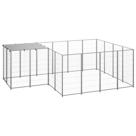 Dog Kennel Silver 6.05 m² Steel