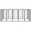 16-Panel Dog Playpen Black 50x100 cm Powder-coated Steel