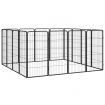 16-Panel Dog Playpen Black 50x100 cm Powder-coated Steel