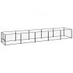 Dog Kennel Black 5 m² Steel