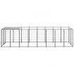 Dog Kennel Black 4.84 m² Steel