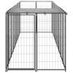 Dog Kennel Black 4.84 m² Steel