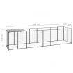 Dog Kennel Black 4.84 m² Steel