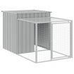 Chicken Cage with Run Light Grey 110x609x110 cm Galvanised Steel