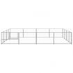 Dog Kennel Silver 16 m² Steel