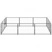 Dog Kennel Black 9 m² Steel