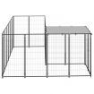 Dog Kennel Black 4.84 m² Steel