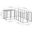 Dog Kennel Black 4.84 m² Steel