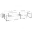 Dog Kennel Silver 8 m² Steel