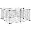 8-Panel Pet Cage Black 35x35 cm Steel
