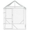 Outdoor Dog Kennel with Roof Silver 2x2x2.5 m Galvanised Steel