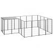 Dog Kennel Black 6.05 m² Steel