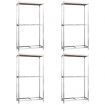 2-Layer Tire Racks 4 pcs Silver 110x40x180 cm Steel